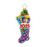Christopher Radko 2025 NEW Dated Stacked Stocking Holiday Joy Ornament