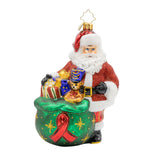Christopher Radko 2025 New Red Ribbon Reminder AIDS Santa Ornament