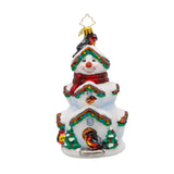 Christopher Radko 2025 NEW Frosty Feathers Birdhouse Ornament