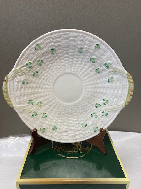 Belleek Pottery Bread Plate with Serving Handles