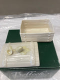Belleek Pottery Box Acorn Rectangular 3.5"