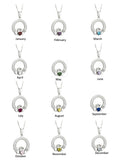 Sterling Silver Claddagh Birthstone Pendant