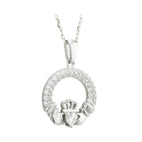Solvar Irish Jewelry Sterling Silver Claddagh Birthstone Pendant