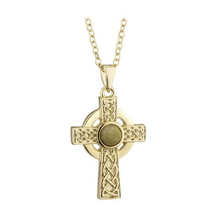 Solvar Gold Plated Celtic Cross Connamara Pendant