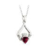 Solvar Claddagh Silver Birthstone Pendant February