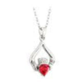 Solvar Claddagh Silver Birthstone Pendant July