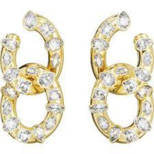 Swarovski Dextera Mixed Cuts Interlocking Hoop Earrings
