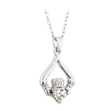 Solvar Claddagh Silver Birthstone Pendant