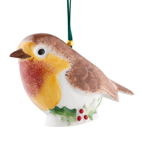 Belleek Pottery Christmas Robin Ornament