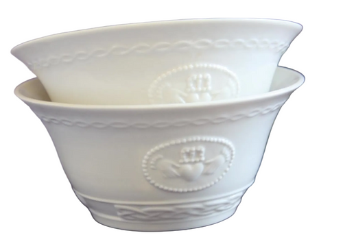 Belleek Pottery Claddagh Bowl Set of 2