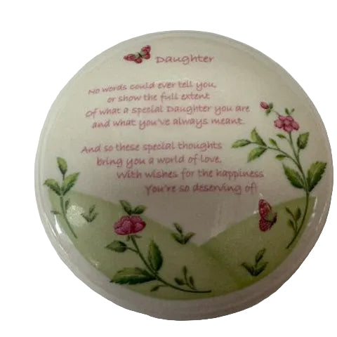 Belleek Pottery Daughter Trinket Box 3"