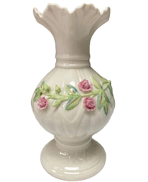 Belleek Pottery Ribbon Vase
