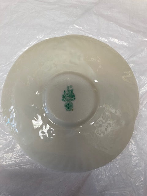 Belleek Pottery Shamrock Harp Tea Saucer back side