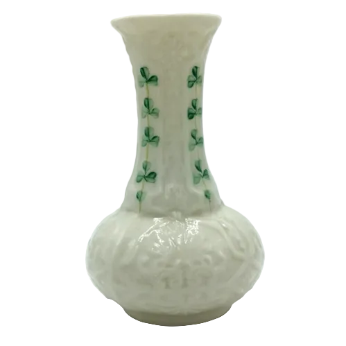 Belleek Pottery Vase Shamrock