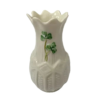 Belleek Pottery Vase Thistle Top
