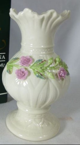 Belleek Pottery Ribbon Vase