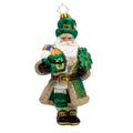 Christopher Radko New 2026 Green Shamrock Santa Ornament