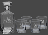 Polar Camel Rectangle Decanter Set 9oz DOF, Set of 4