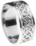 Fado Irish Jewelry 14ct White Gold Trinity Knot Ring Band Size 12