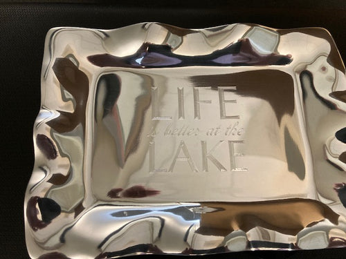 Beatriz Ball "Life IS Better At The Lake" Vento Giftables Rectangular 5" Tray