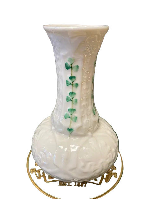 Belleek Pottery Vase Shamrock