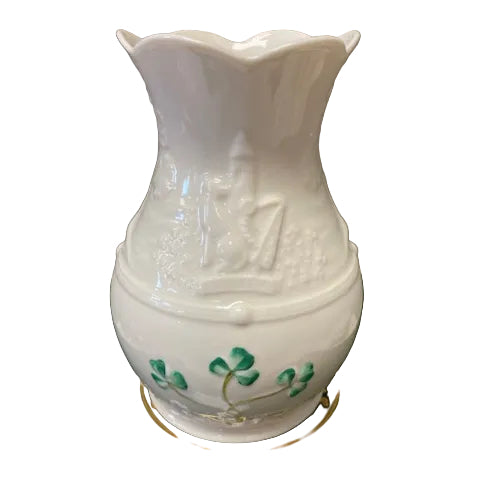 Belleek Pottery Vase Logo 6.25 in