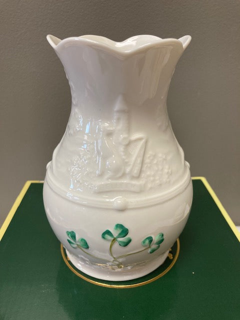 Belleek Pottery Vase Logo 6.25 in