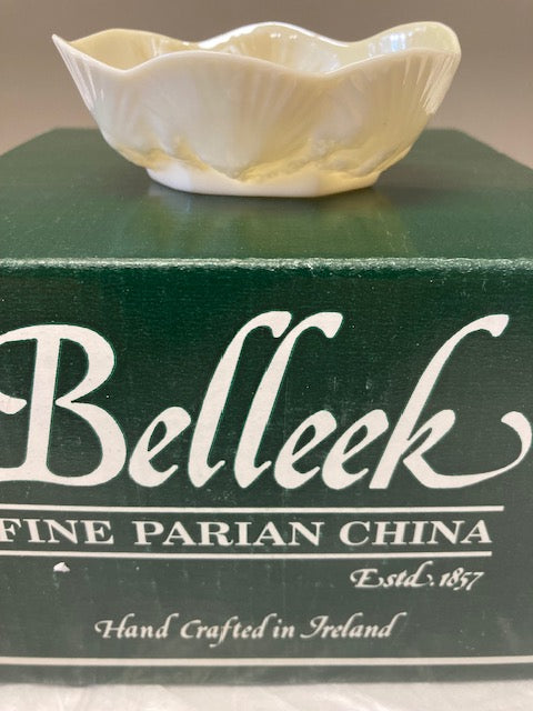 Belleek Pottery Bowl Mini Salt Cellar Shell