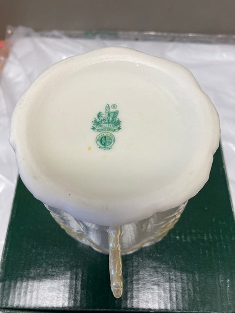 Belleek Pottery Cup Lustre Plum Blossom 3.25" Logo