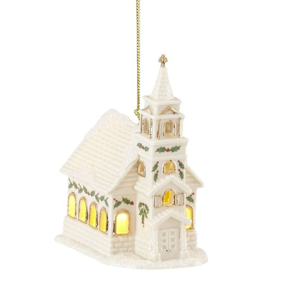 Lenox Christmas Church Lighted Ornament