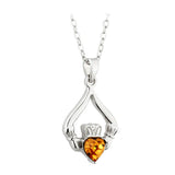 Solvar Claddagh Silver Birthstone Pendant