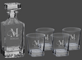 Polar Camel Square Decanter Set 10oz DOF, Set of 4