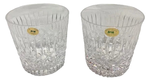 Retired Tyrone Irish Crystal Enniskillen Doubled Old Fashioned Barware, pair