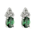 Solvar Sterling Silver Trinity Knot Synthetic Green Drop Earrings