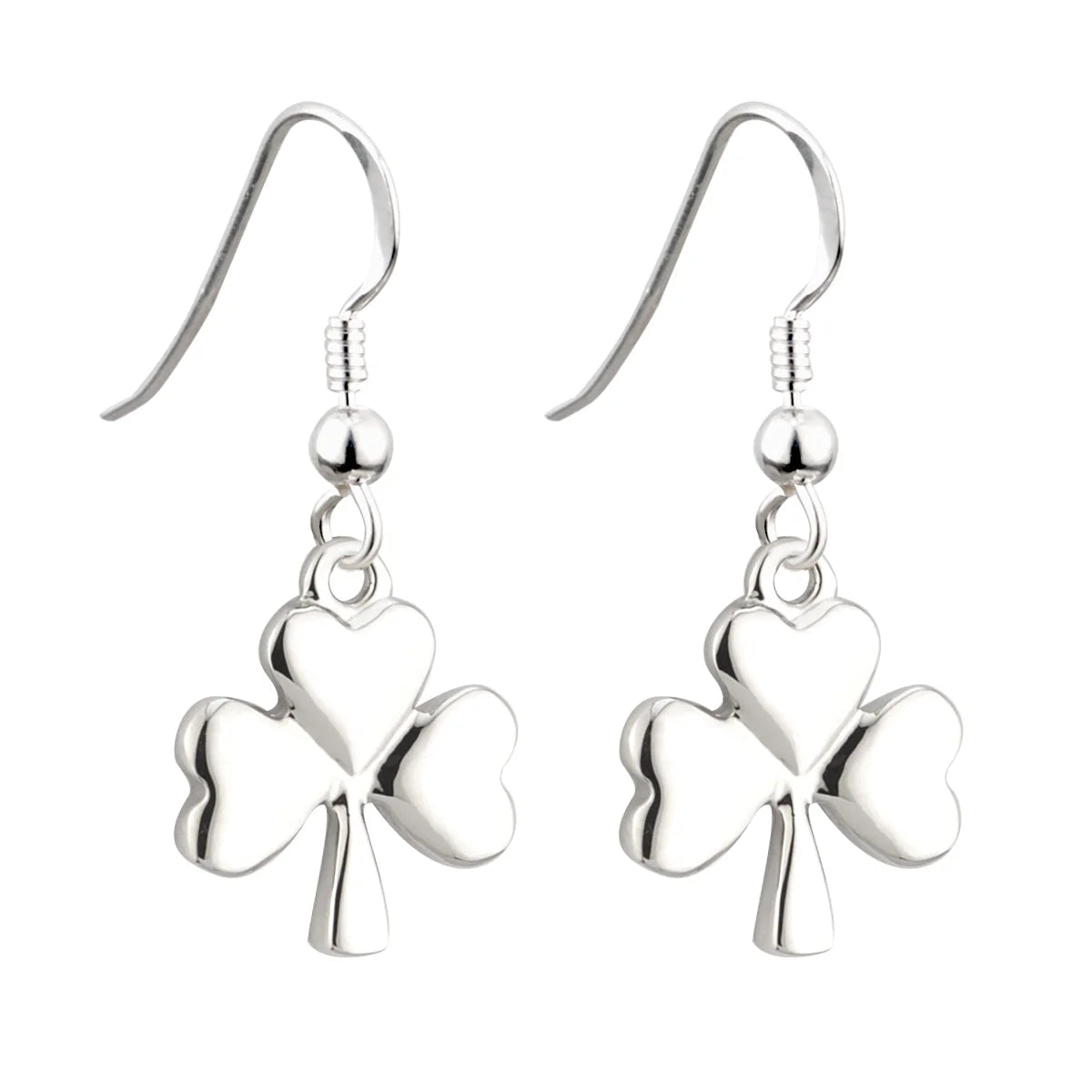 Solvar Rhodium Plated Lucky Drop Earrings Shamrock Jewelry