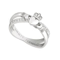 Solvar Silver Kiss Heart Claddagh Ring Size 7.5