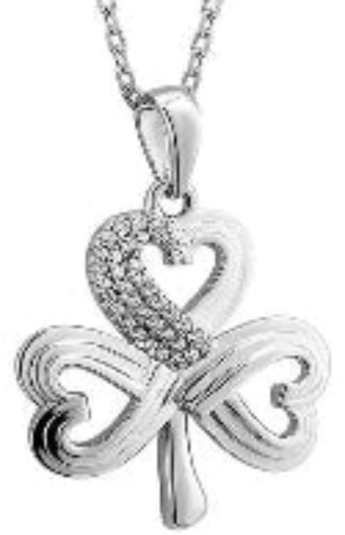 Solvar Sterling Silver Open Shamrock Jewelry Necklace