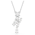 Diamond necklace with marquise-shaped stones on a white background