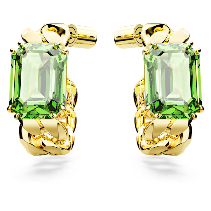 Swarovski Millenia Hoop Octagon Green Earrings