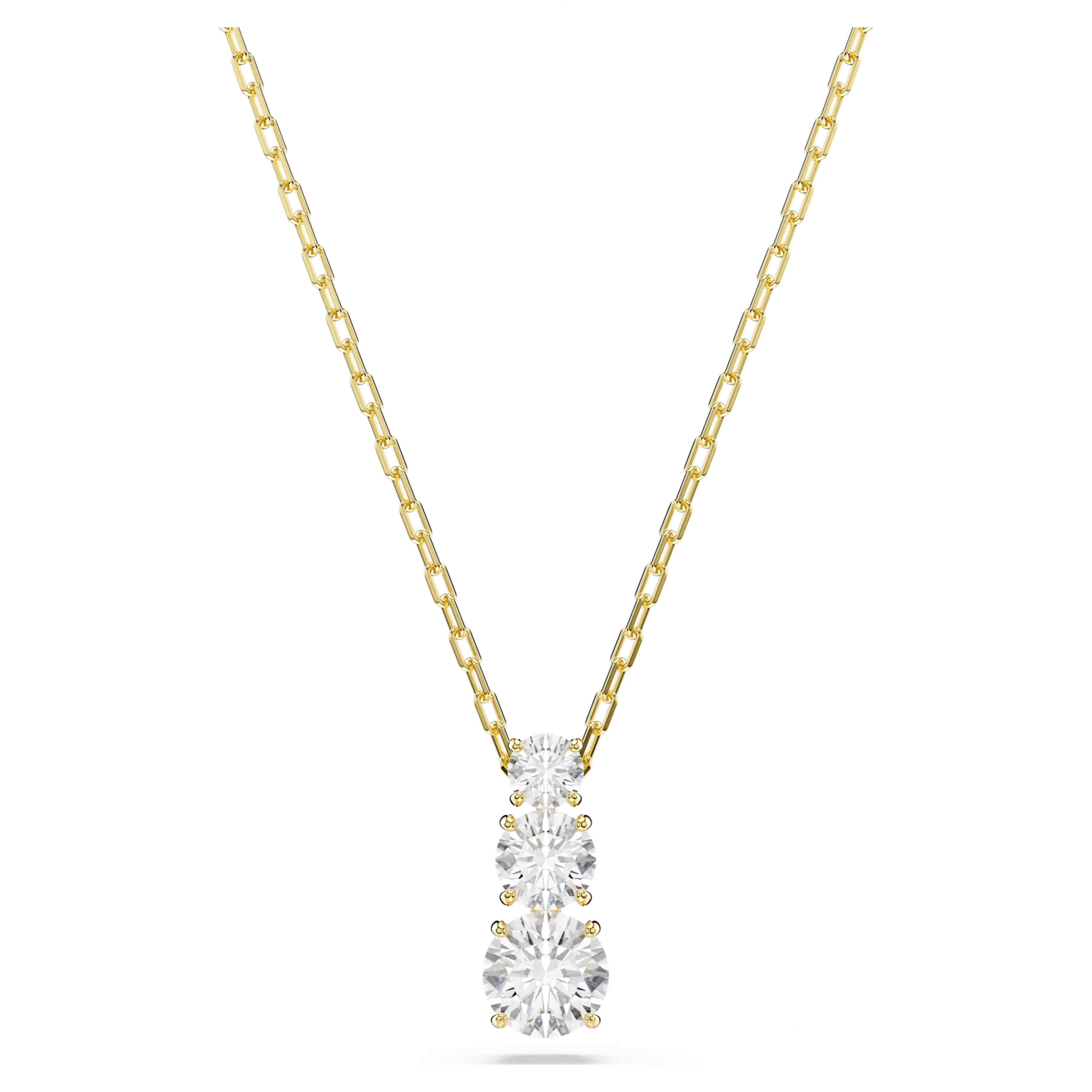 Swarovski Stilla Attract Three Round Gold Necklace