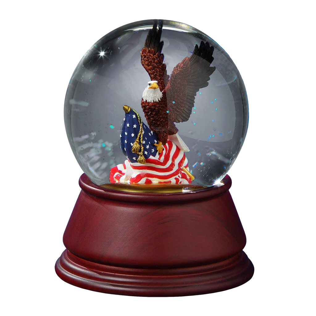 San Francisco Music Box Company American Eagle Snow Globe