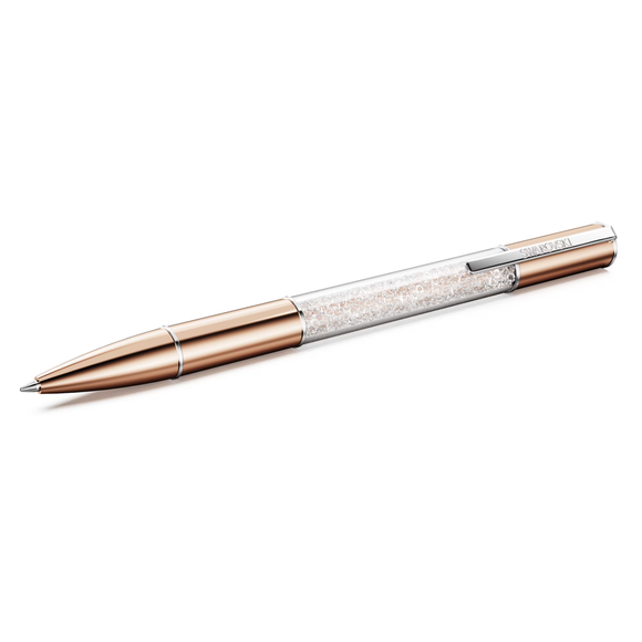 Rose gold and silver pen on a white background