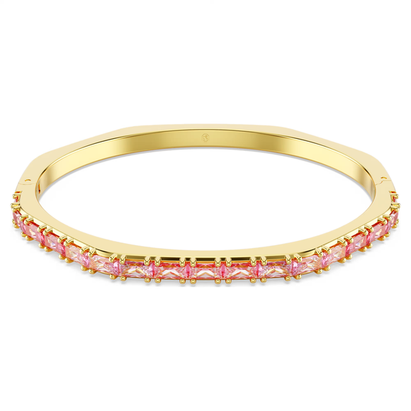 Swarovski 2025 NEW Matrix Pink Baguette Gold Bangle