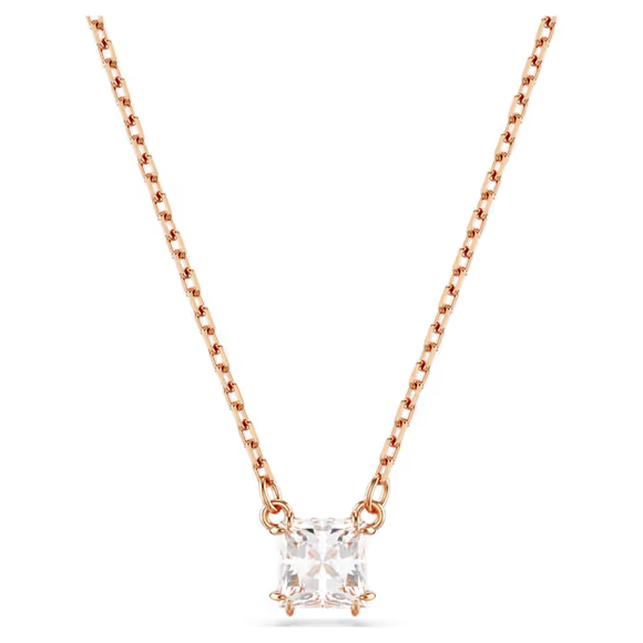 Swarovski 2025 NEW Stilla Pendant Square Cut, Rose Gold