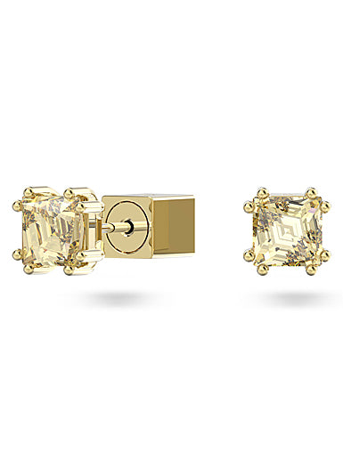 Swarovski Stilla Yellow Stud Earrings Gold Tone