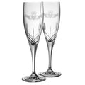 Galway Irish Crystal Claddagh Champagne Flute, pair