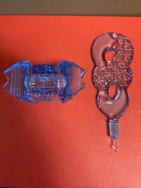 Czechoslovakia Vintage Blue Perfume Bottle