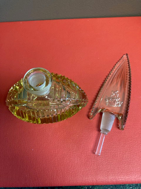 Czechoslovakia Vintage Yellow Perfume Bottle