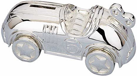 Reed & Barton Race Car Coin Bank