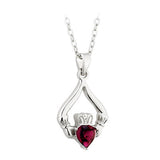 Solvar Claddagh Silver Birthstone Pendant February